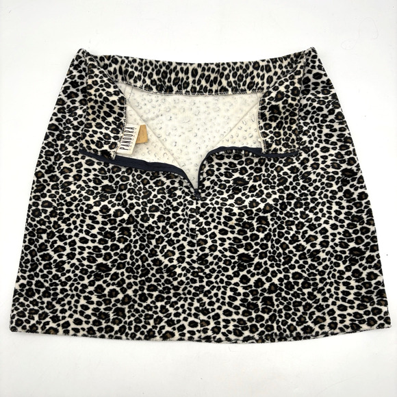 Vintage 90s Pandora Casuals Fuzzy Leopard Print Mini Skirt L 25x15" Made in USA - Picture 11 of 13